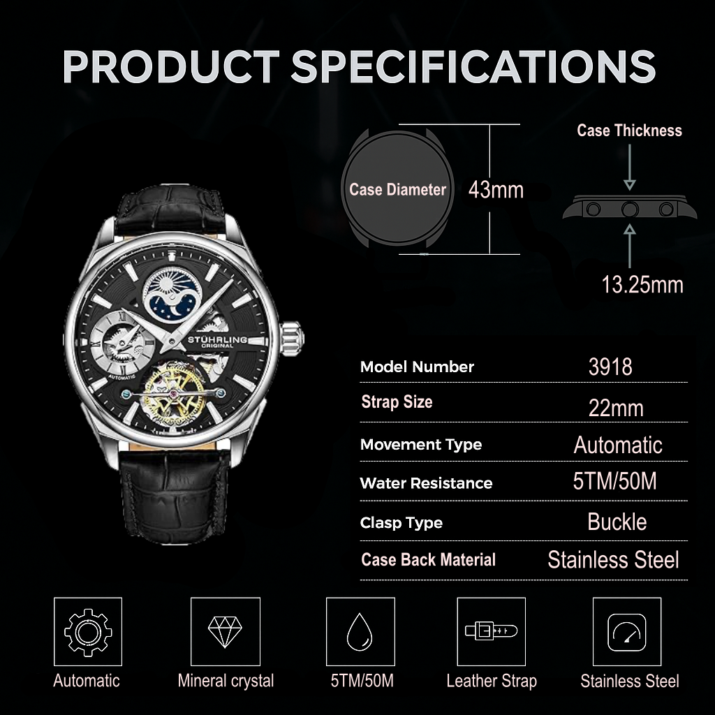 Fqbi Watches Special Reserve 3918 Automatic 43mm Skeleton