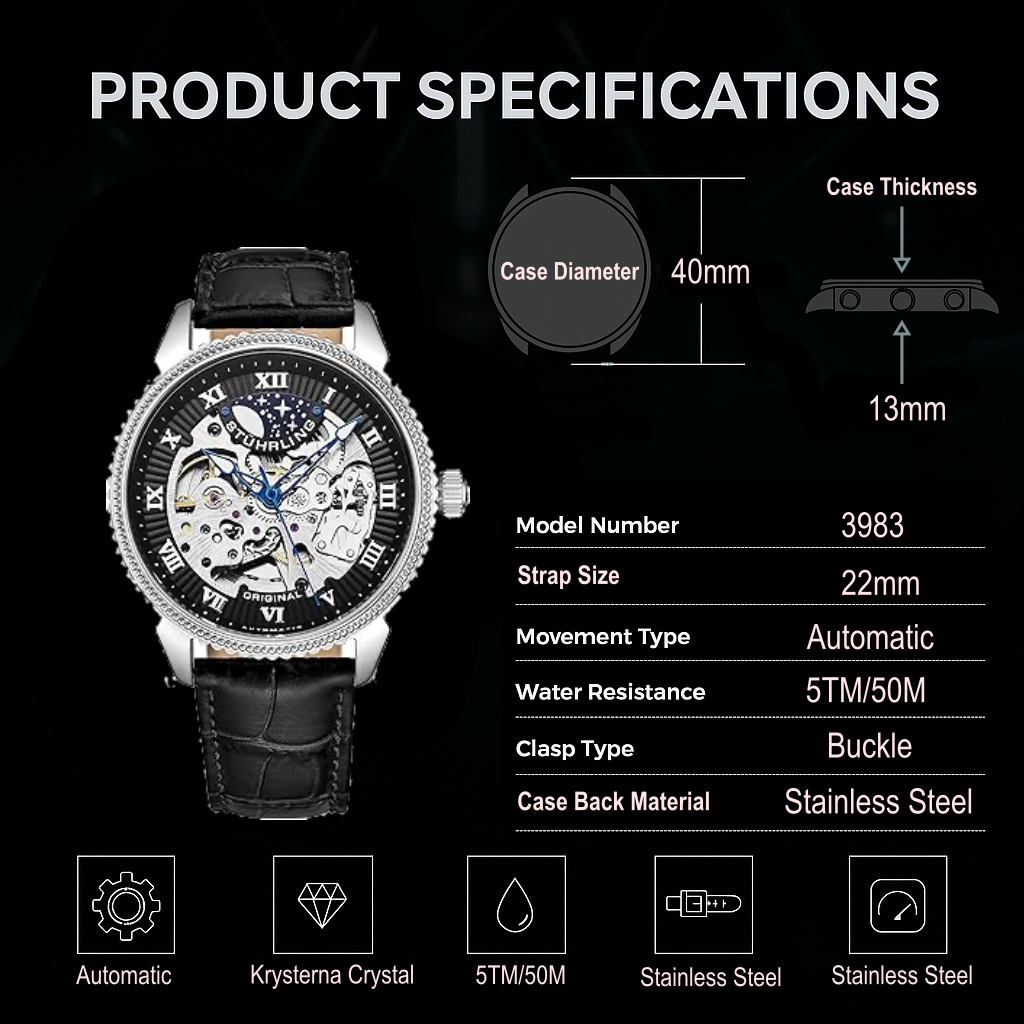 Fqbi Watches Special Reserve 3983 Automatic 40mm Skeleton