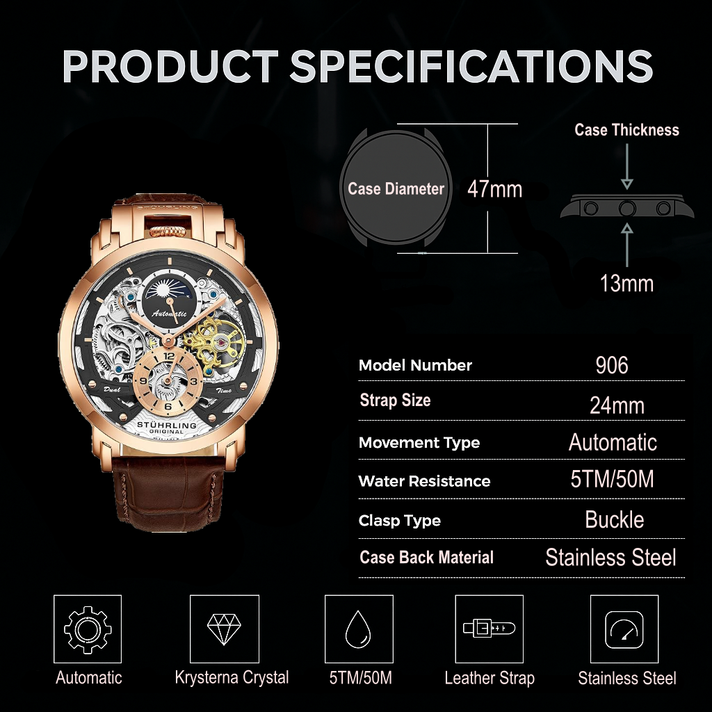 Fqbi Watches Menai 906 Automatic 47mm Skeleton