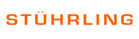 Stüheling logo in orange on a green background