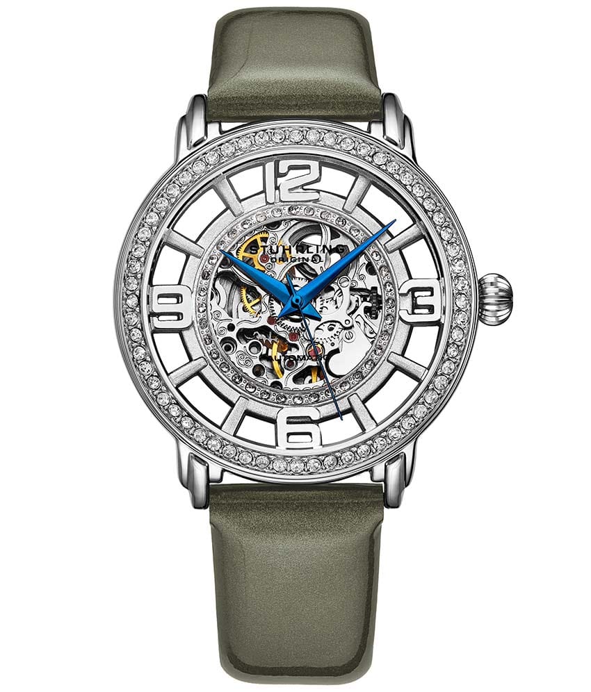 Winchester 3941.1 Automatic 38mm Skeleton with Sofia Frosted Bangle, Lily Polished Bangle and Studs