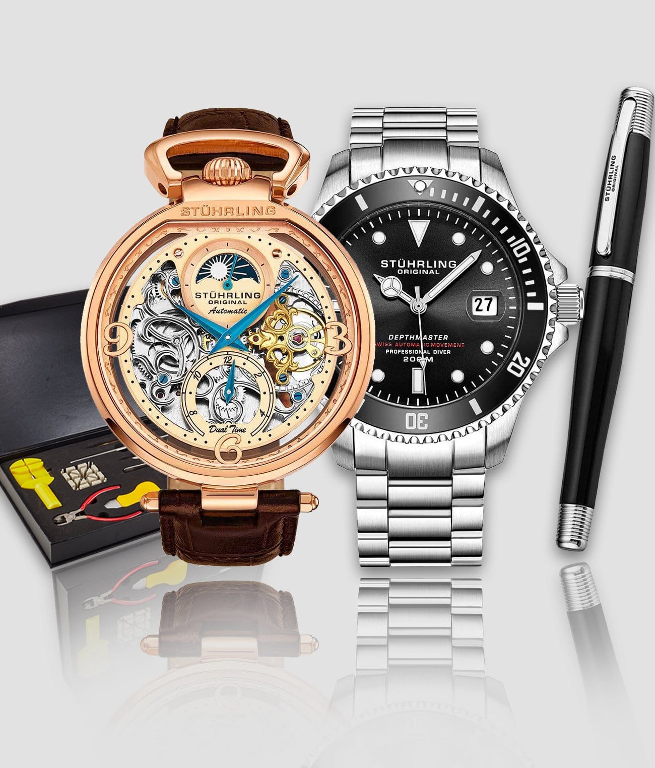 Depthmaster 883.01, Modena 889.03 Signature Pen, and Watch Tool Kit