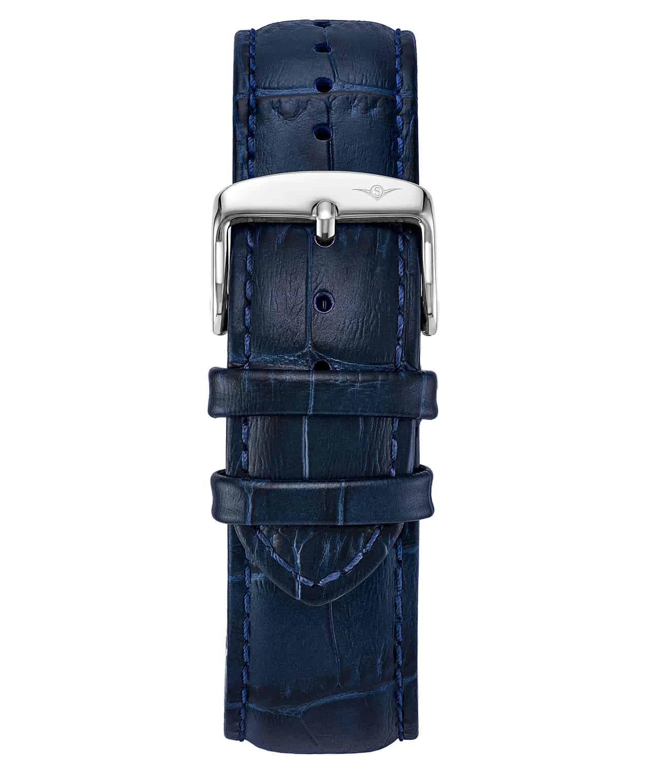 Alligator Embossed Blue Leather 22mm Strap