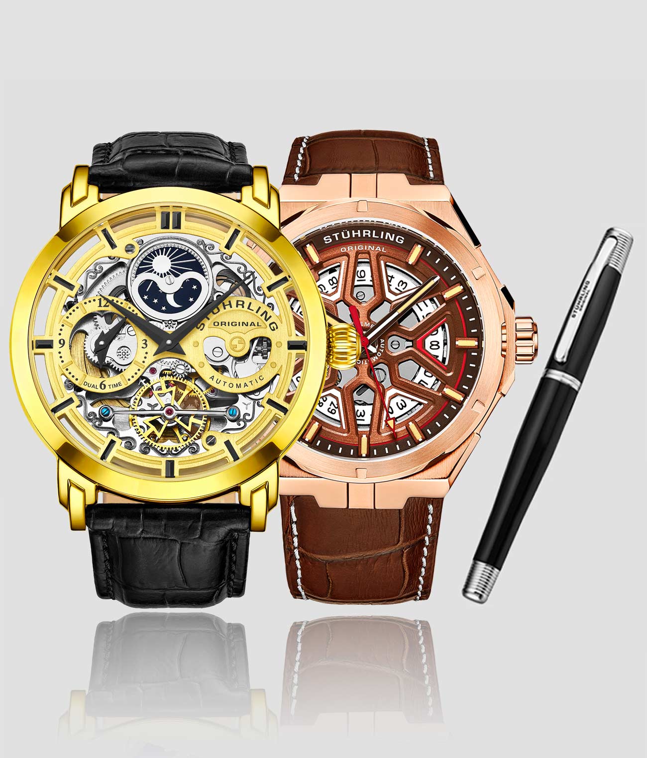 Automatic Dual Time Anatol, Swiss Automatic Gio and Stürhling Signature Pen