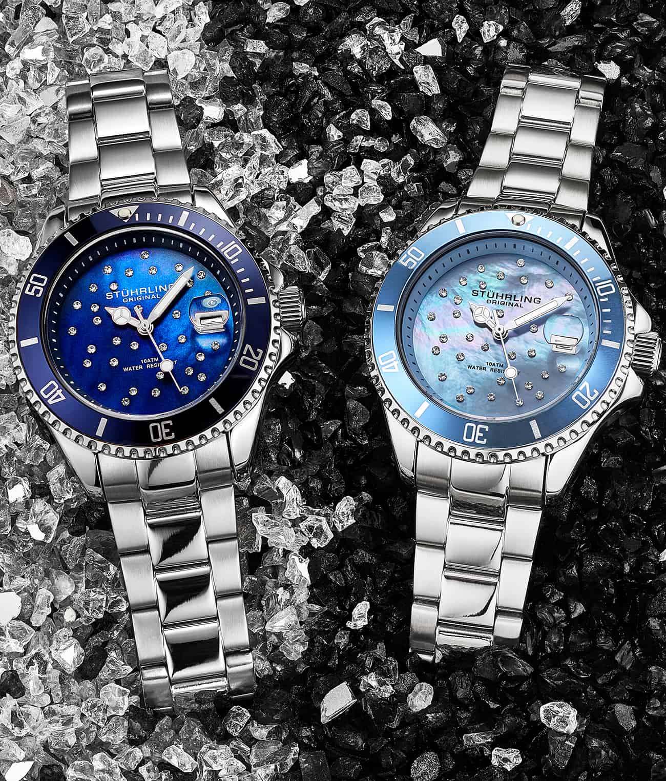 Deep Blue Divers Trio with Signature Pen and Stud Earring