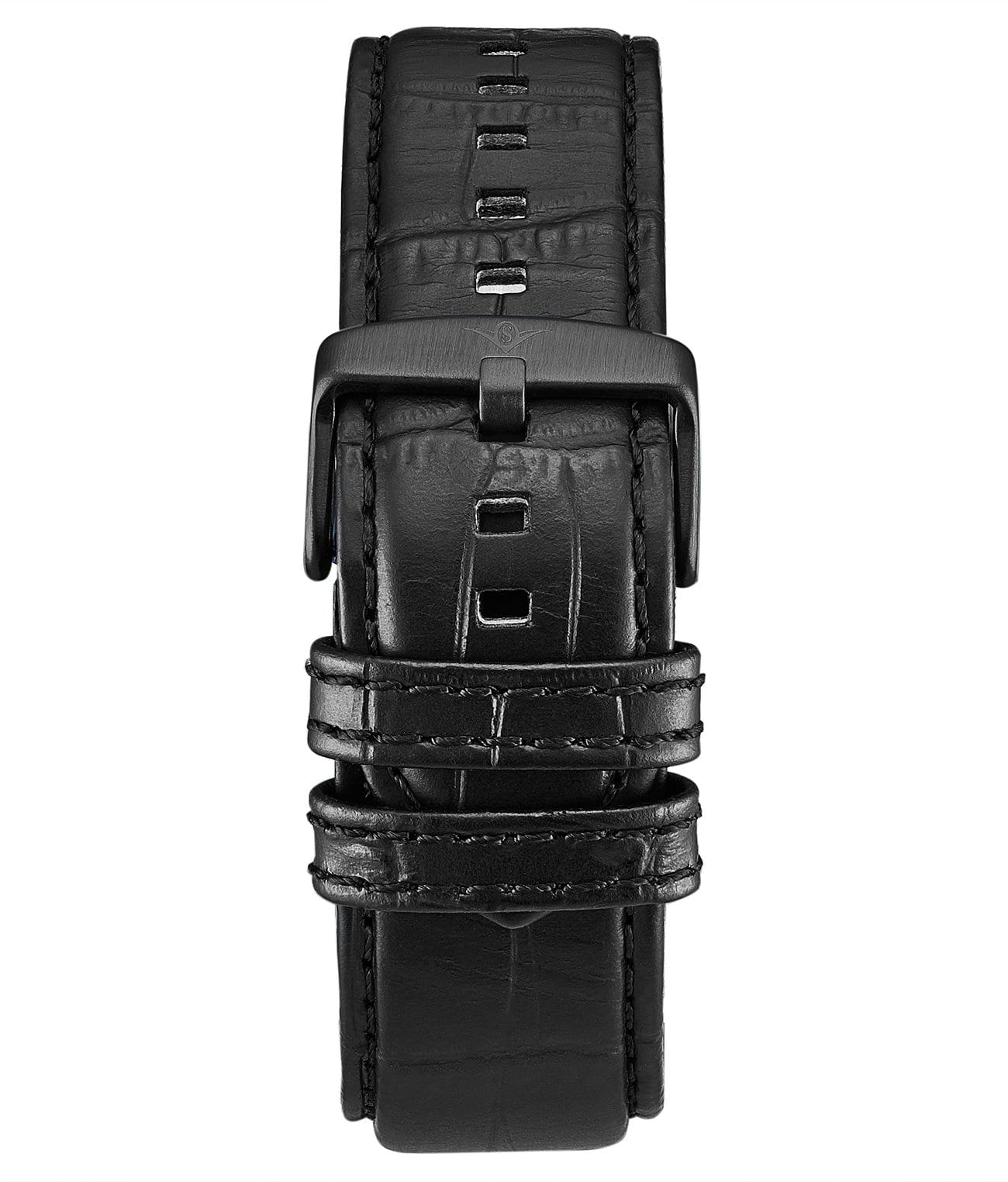 Alligator Embossed Black Leather 26mm Strap