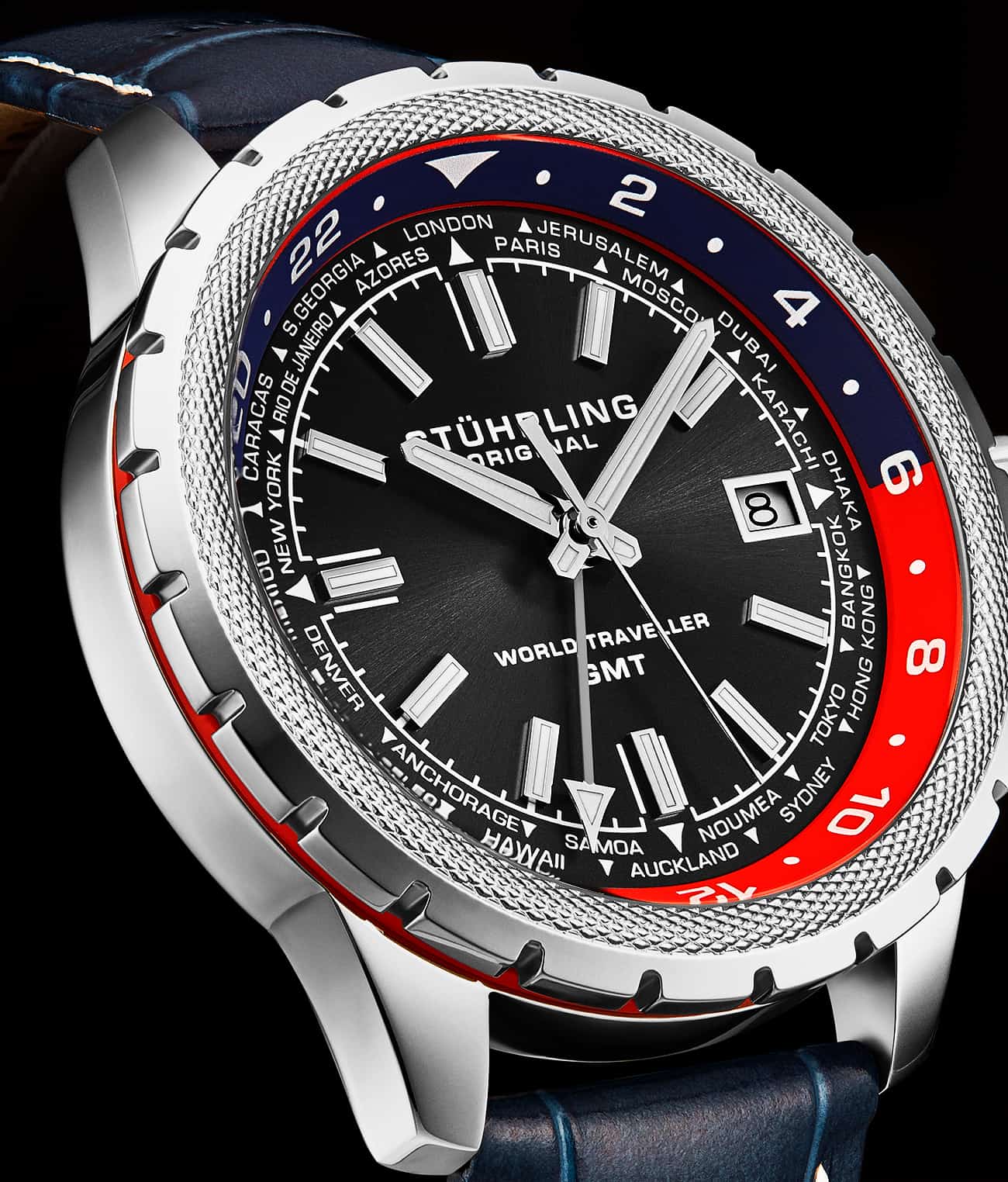Global Voyager 1014 GMT 42mm World Timer Watch