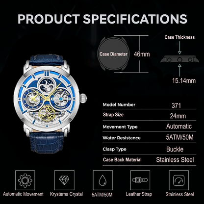 Fqbi Watches Luciano Automatic 46mm Skeleton