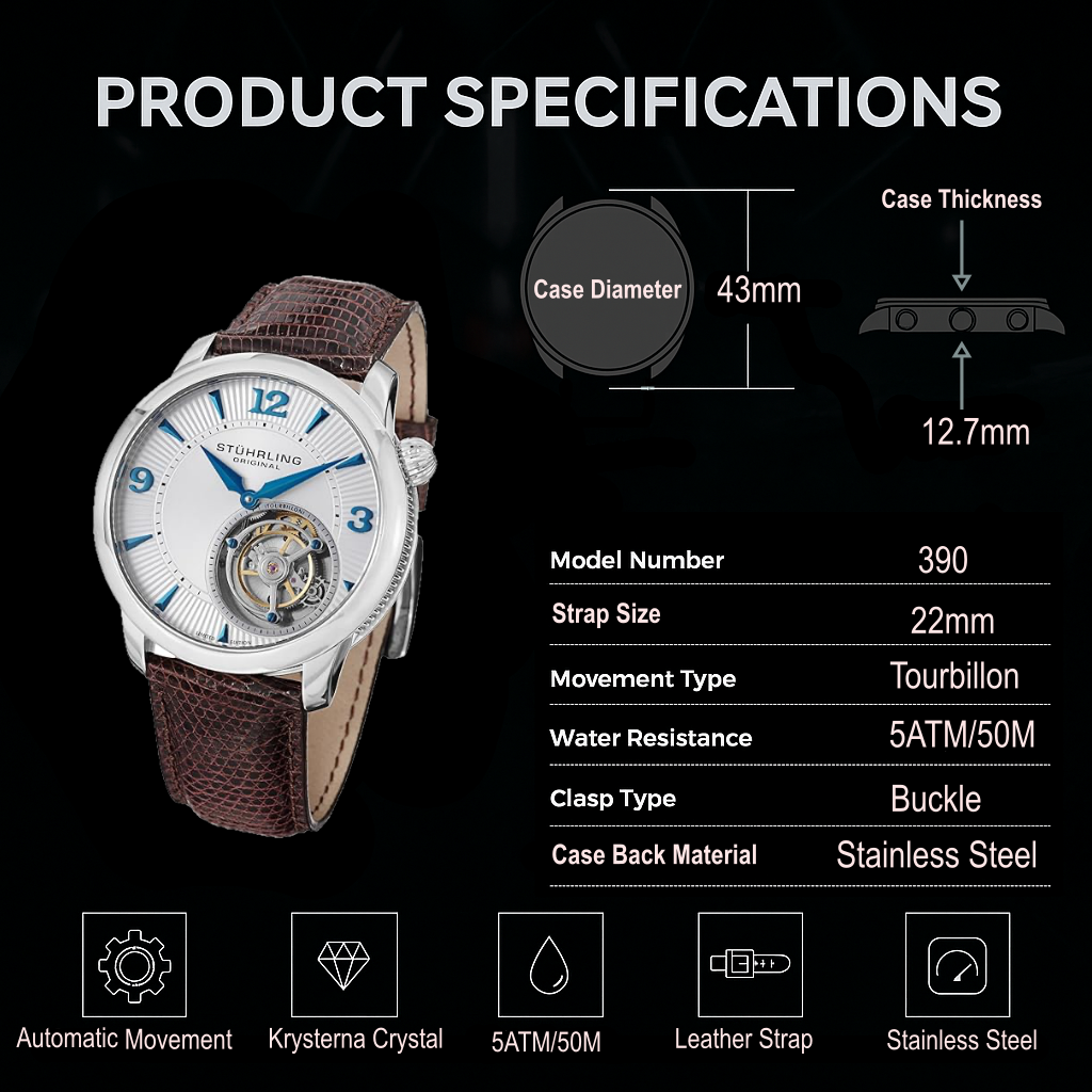 Fqbi Watches Eclispe 390 43mm Limited Edition Tourbillon