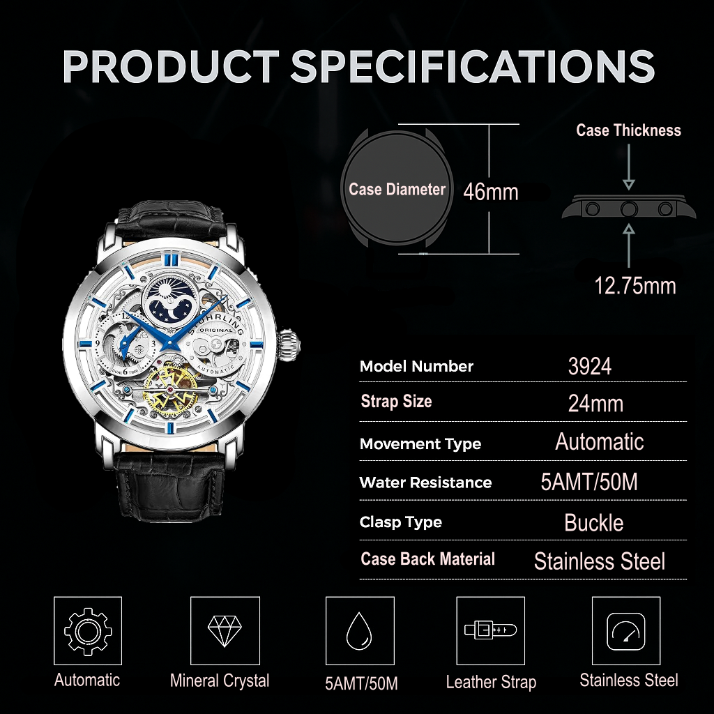 Fqbi Watches Anatol 3924 Automatic 47mm Skeleton