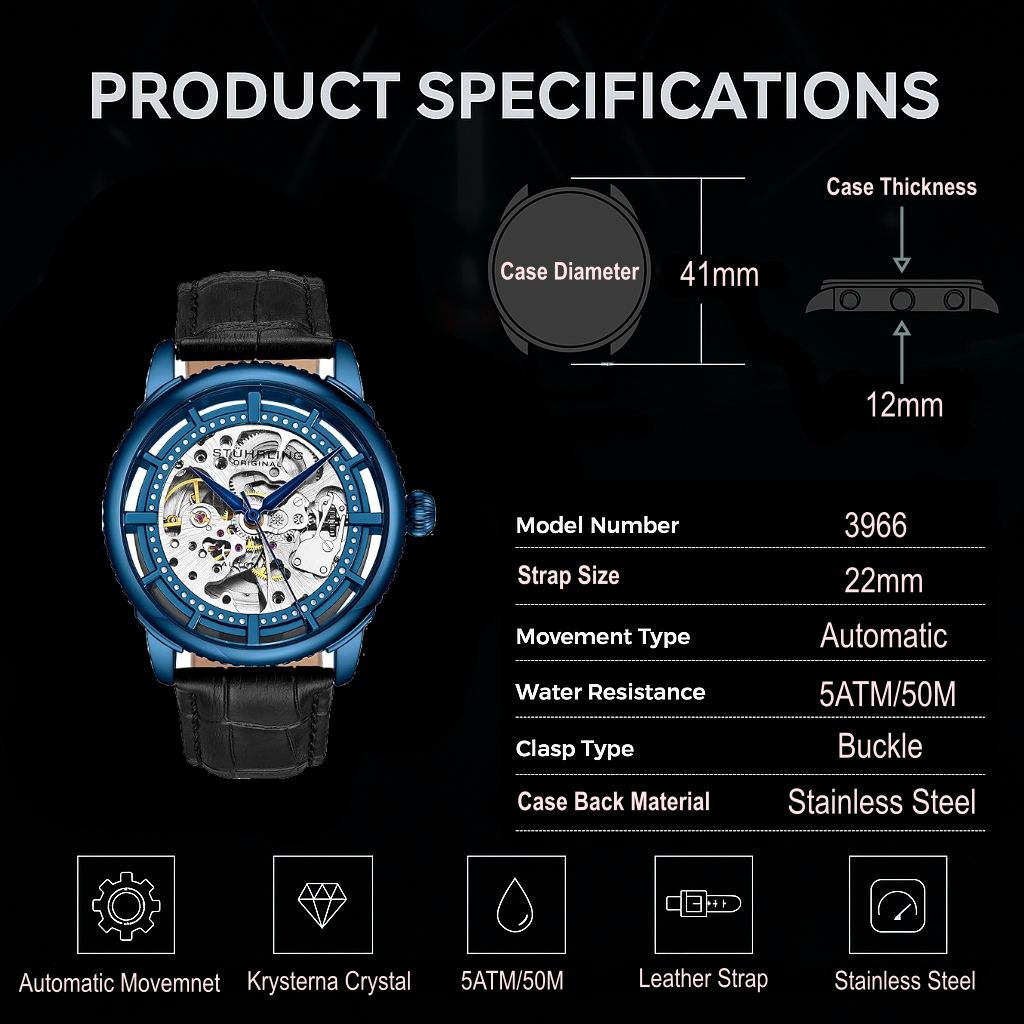 Fqbi Watches Winchester 3933 Automatic 41mm Skeleton