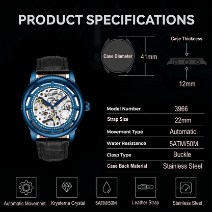 Fqbi Watches Winchester 3933 Automatic 41mm Skeleton