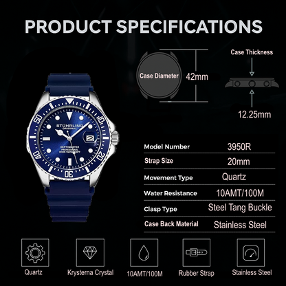 Fqbi Watches Pelagos 3950R Quartz 42mm Diver