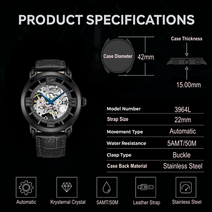 Fqbi Watches Winchester 3964L Automatic 42mm Skeleton