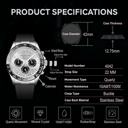 Fqbi Watches Aquamaster 4042 Quartz 42mm Chronograph