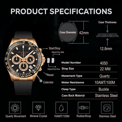 Fqbi Watches Aquamaster 4050 Chronograph Watch 42mm