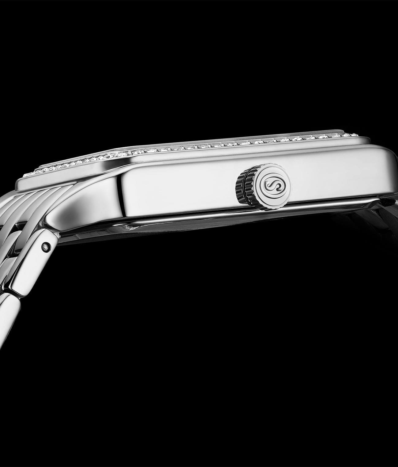 Lustra 32mm Rectangle Quartz Fashion Watch with Crystals