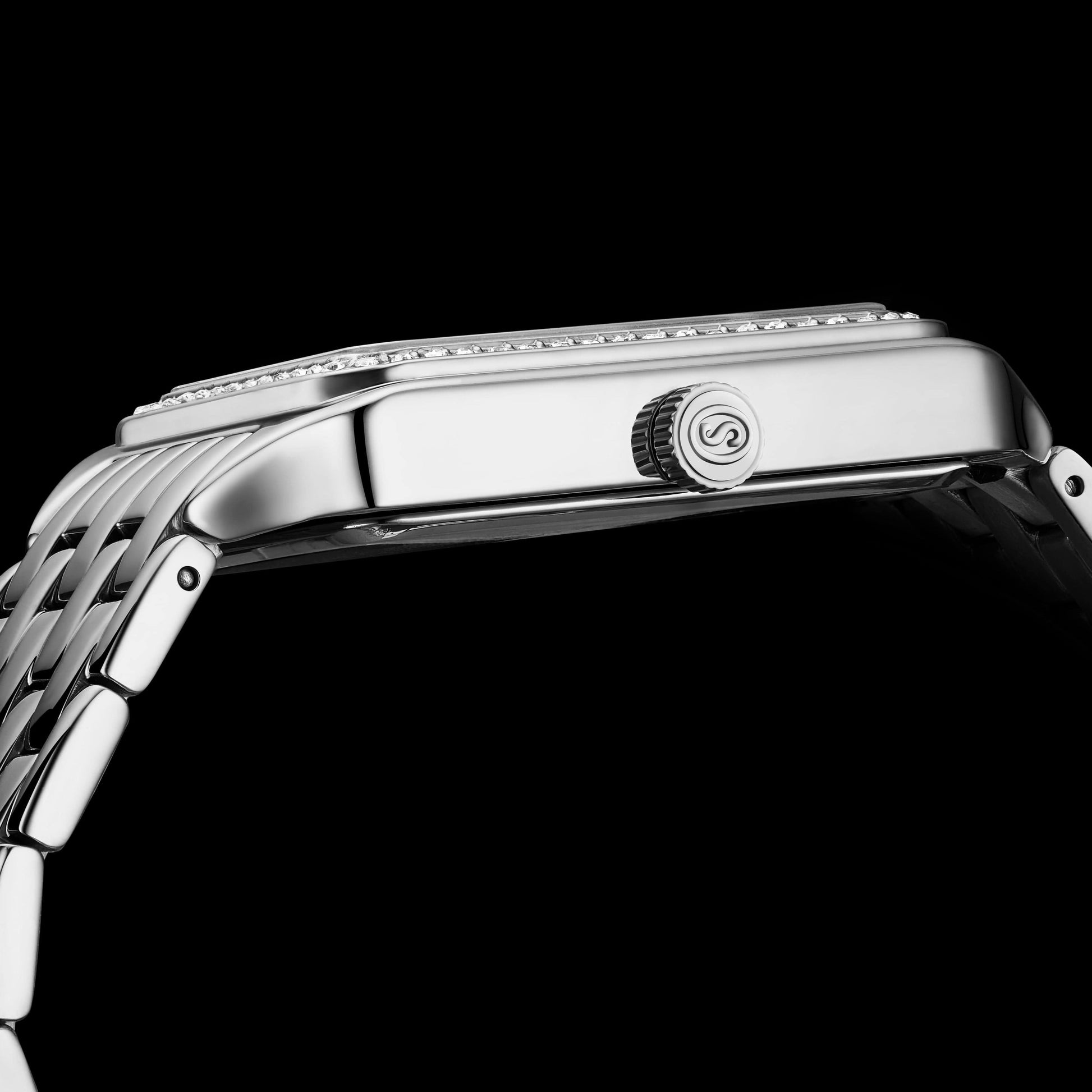 Lustra 32mm Rectangle Quartz Fashion Watch with Crystals