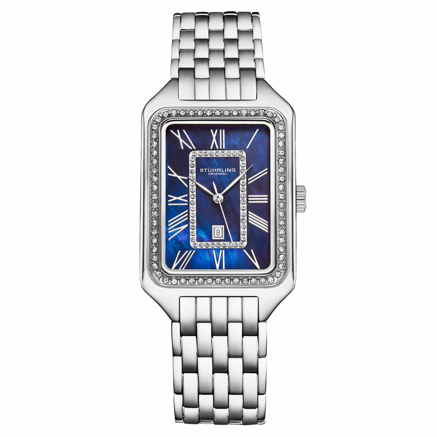 Lustra 32mm Rectangle Quartz Fashion Watch with Crystals