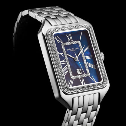 Lustra 32mm Rectangle Quartz Fashion Watch with Crystals