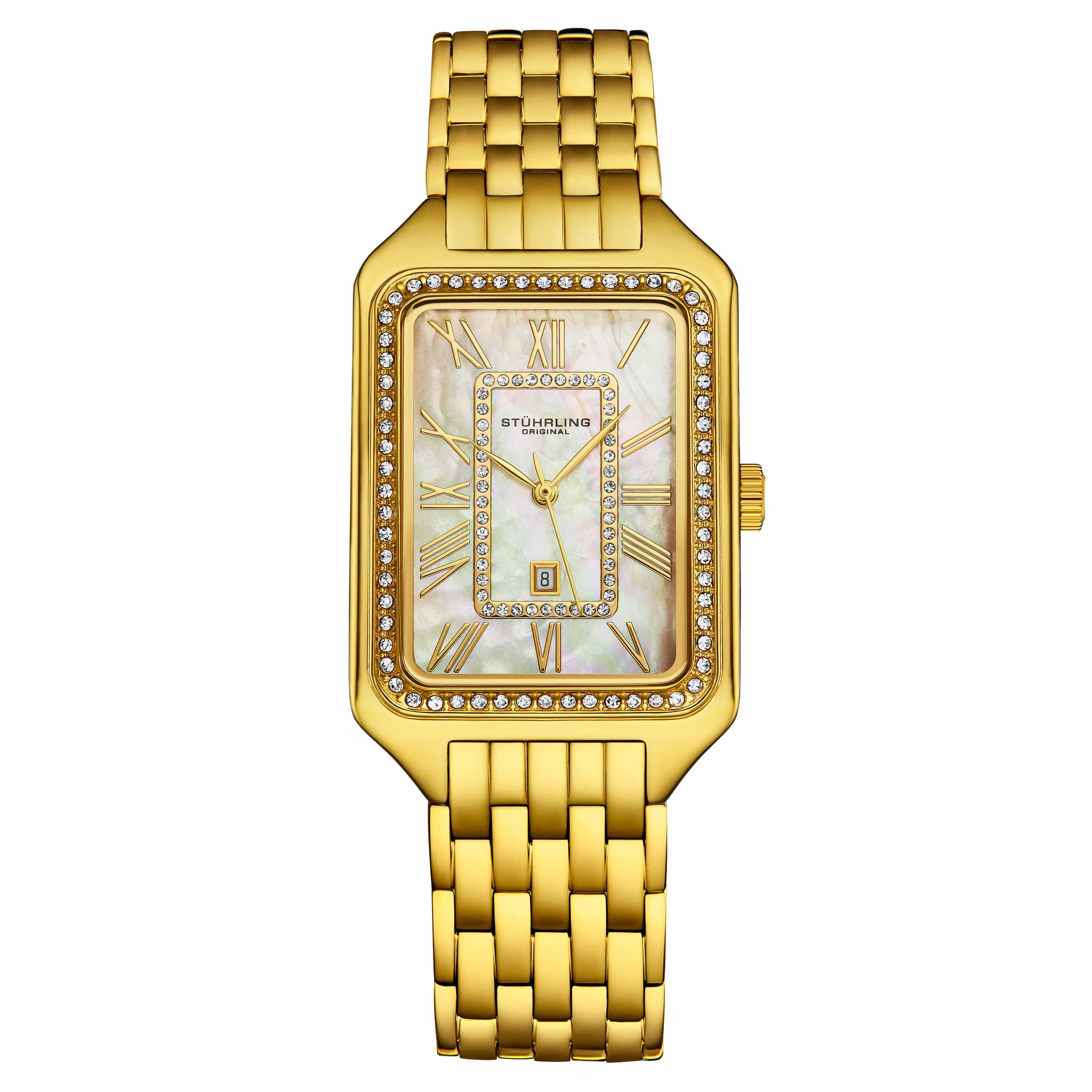Lustra 32mm Rectangle Quartz Fashion Watch with Crystals