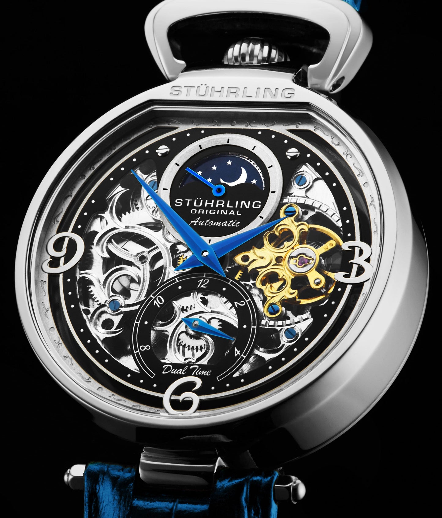 Fqbi Watches Modena 3954 Dual Time Automatic 46mm Skeleton
