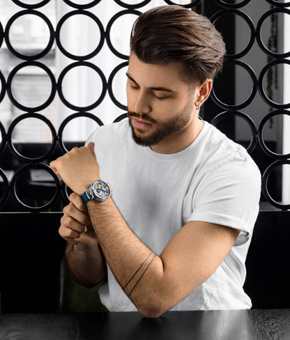 Fqbi Watches Modena 3954 Dual Time Automatic 46mm Skeleton