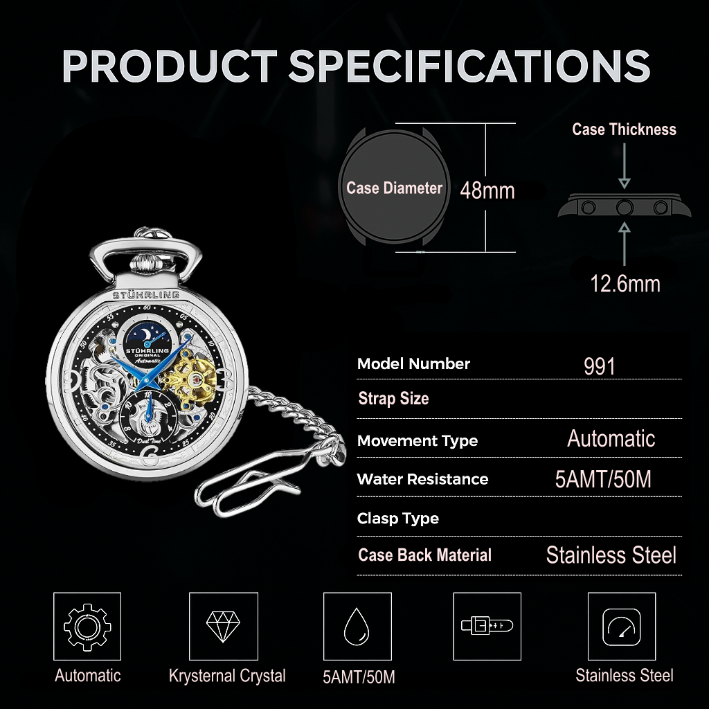 Fqbi Watches Modena 991 Automatic 48mm Skeleton