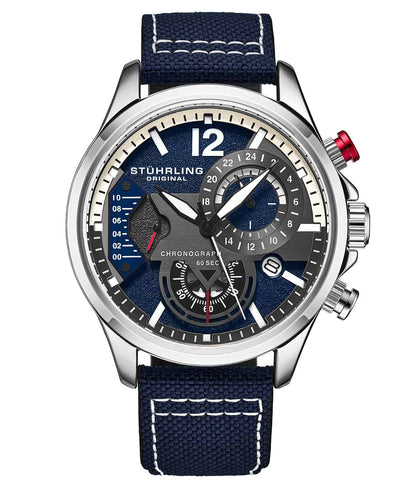 Blue Dial / Silver Case / Blue Leather Strap Silver Tang Buckle