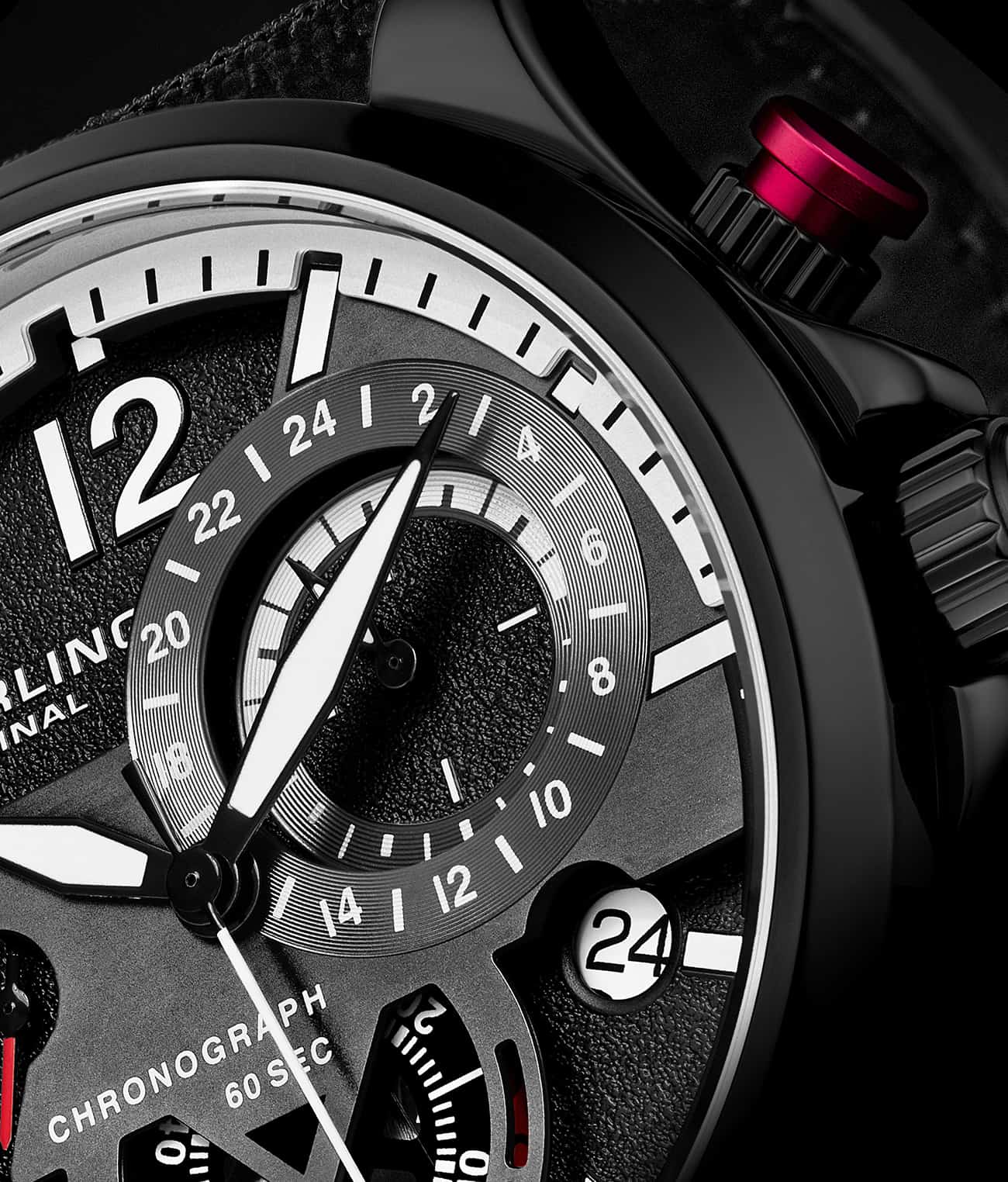 Black Dial / Black Case / Black Leather Strap Black Tang Buckle