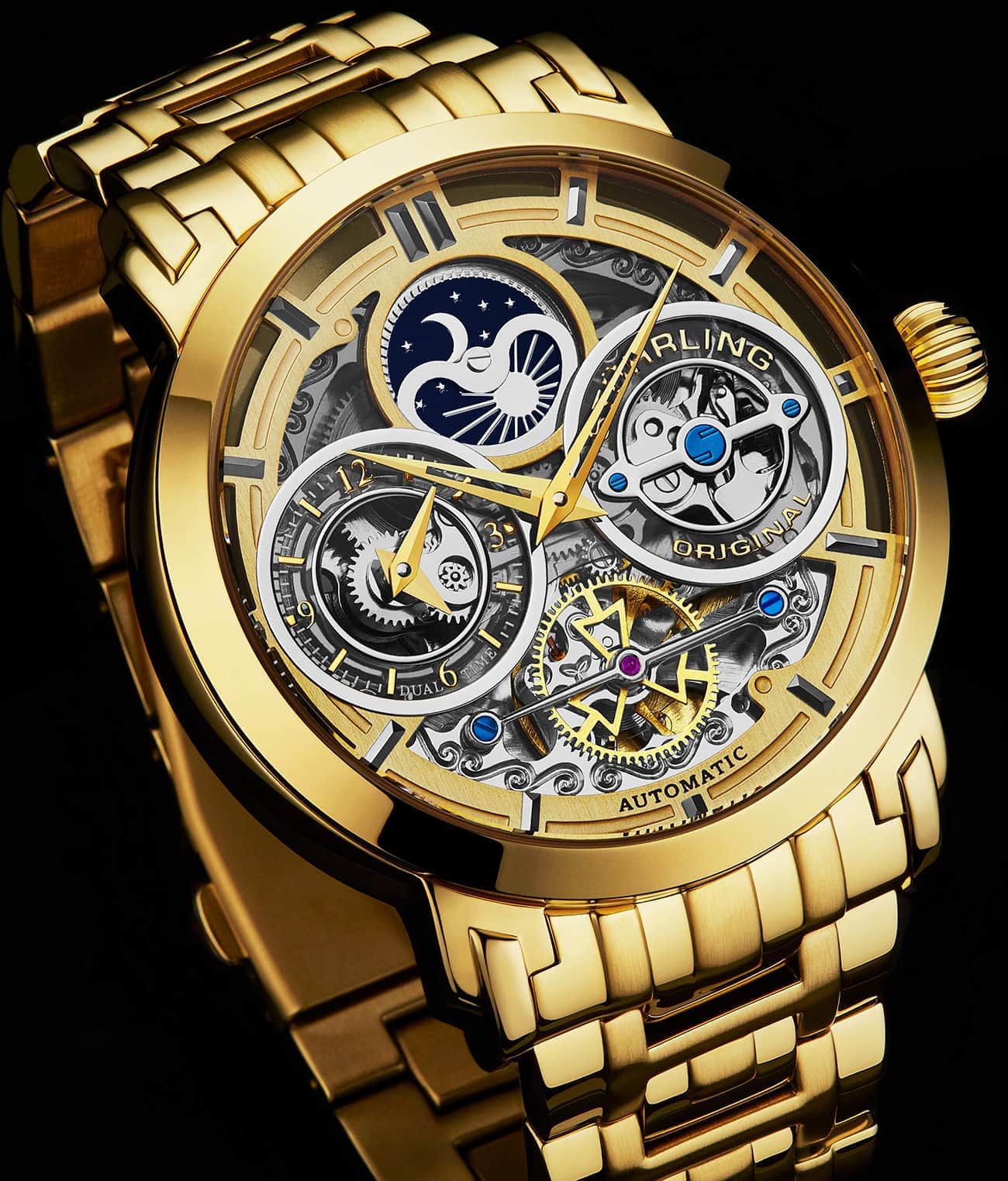 Stunning Gold Combo Skeletons Duo with Signature Pen and Stud Earring