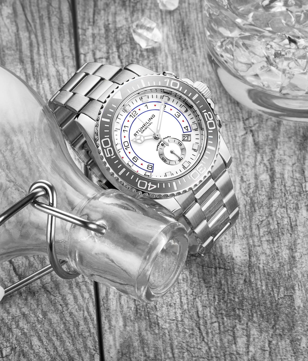 Brigadier Quartz Chronograph 42mm Diver With Stainless Steel Deployant Buckle