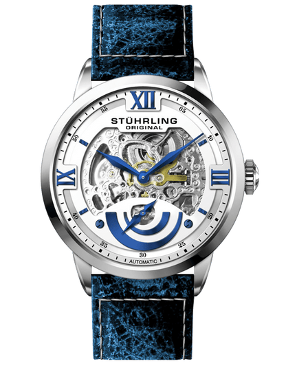 Silver Dial / Silver Case / Blue Leather Strap Tang Buckle