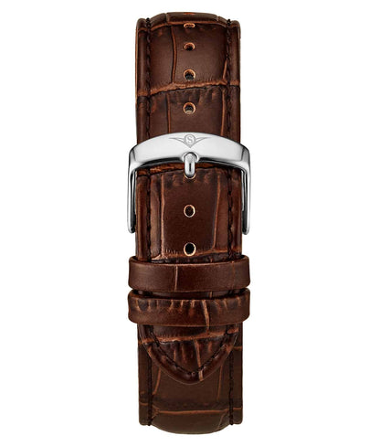 Genuine Calfskin Brown Leather Alligator Embossed 22mm Strap