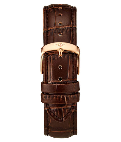 Alligator Embossed Brown Leather 22mm Strap