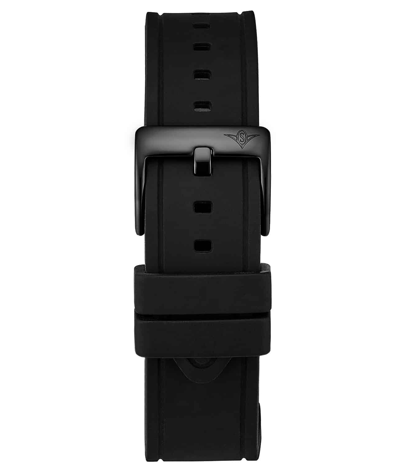 Silicone Black Rubber Sport 22mm Strap