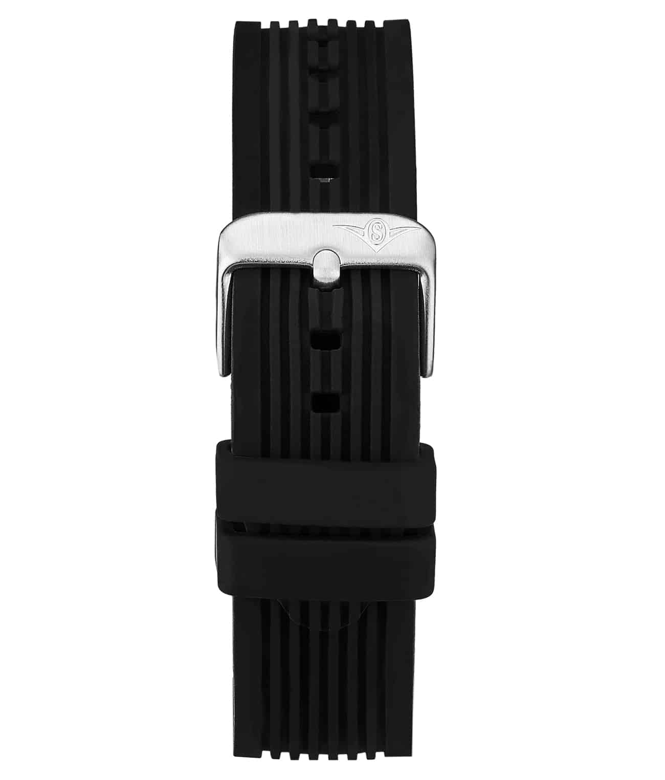 Silicone Black Rubber Sport 22mm Strap