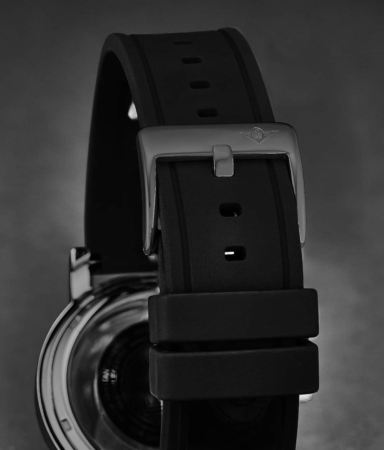 22mm Silicone Black Rubber Sport 22mm Strap