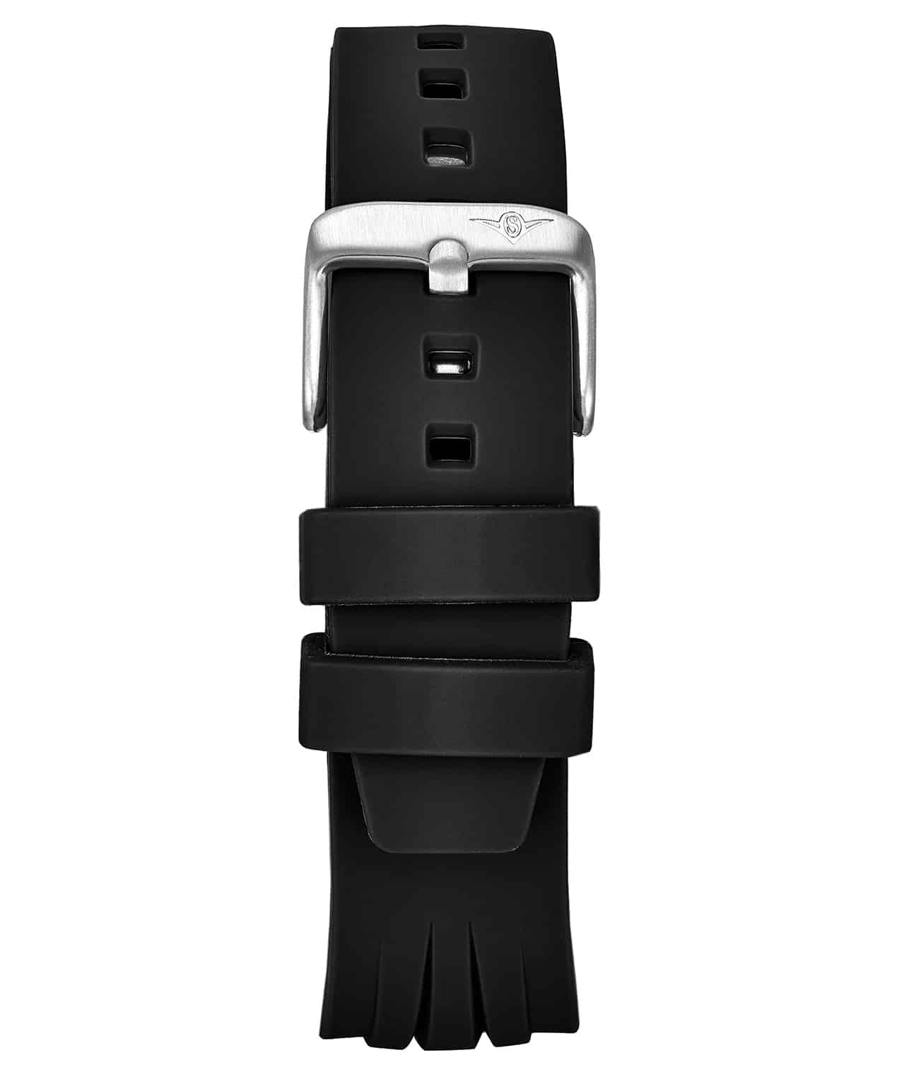 Silicone Black Rubber Sport 22mm Strap