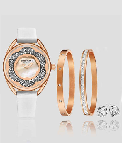 Lily 995.05 Quartz 38mm Classic with Emma Polished Bangle, Sofia Frosted Bangle and Studs