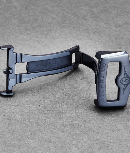 24mm Leather Strap with Stainless Steel Deployant Buckle