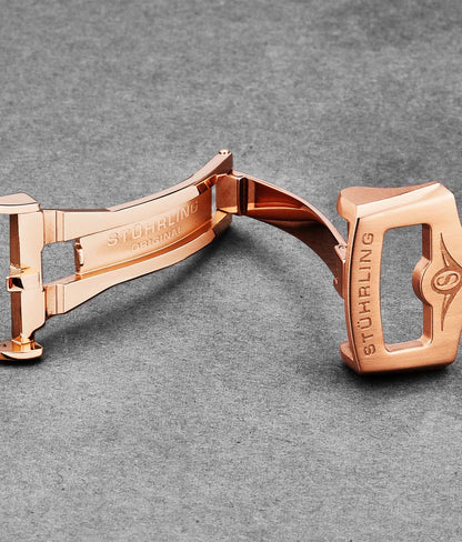 22mm Leather Strap with Stainless Steel Deployant Buckle