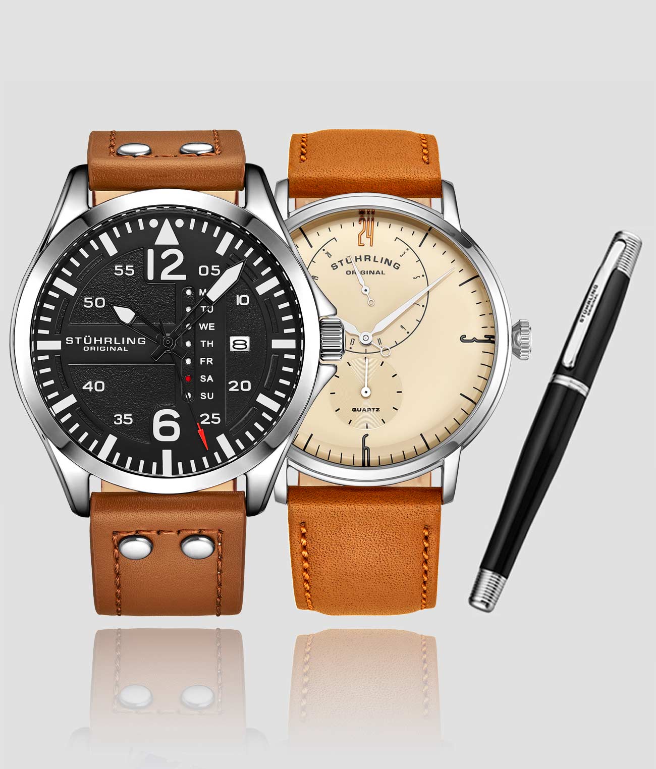 Aeronaut 44mm Aviator, Cabaletta Quartz 42mm, and Fqbi Watches Signature Pen