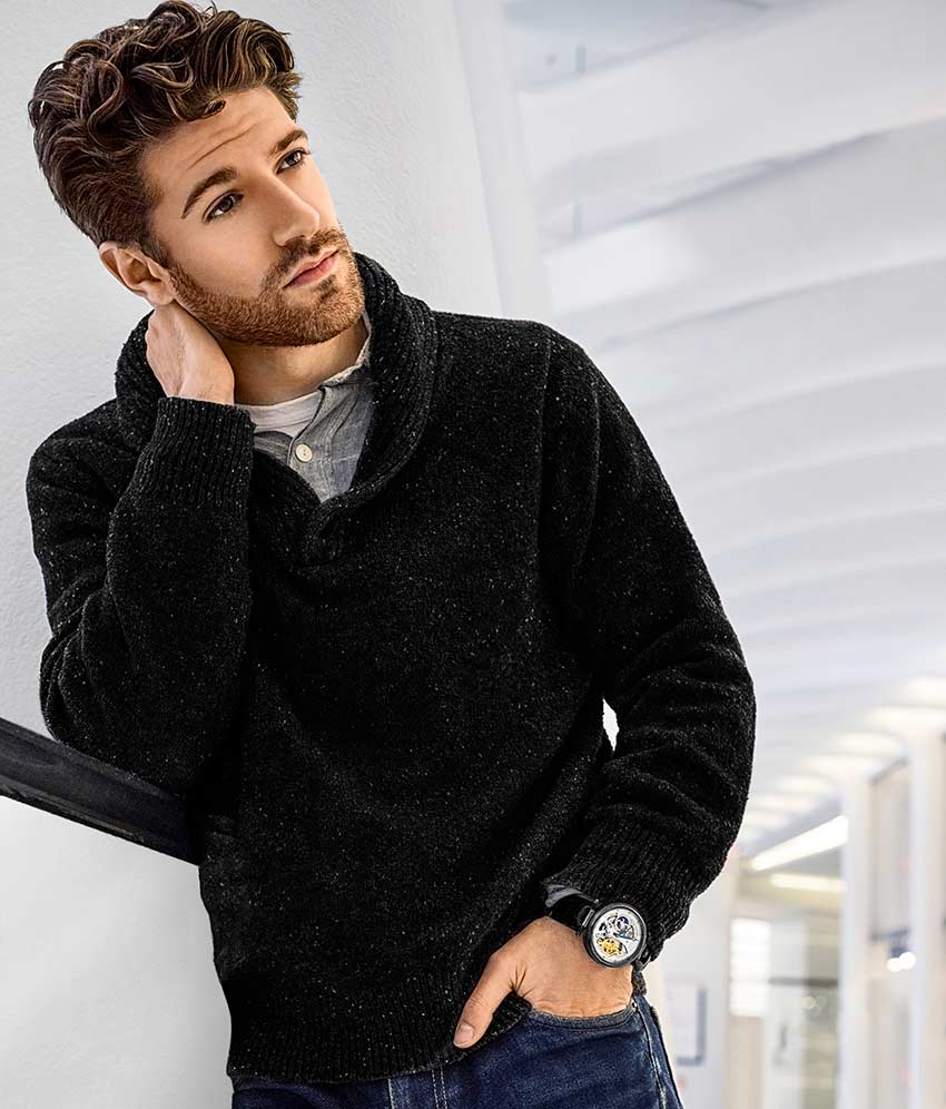 Silver Dial / Gun Metal Grey Case / Black Band