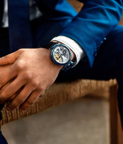 Silver Dial / Blue PVD Case / Black Band