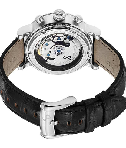 Silver Dial / Silver Case / Black Leather Strap Tang Buckle