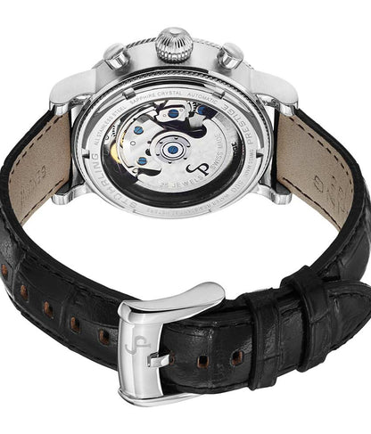 Black Dial / Silver Case / Black Leather Strap Tang Buckle