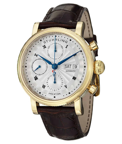 Silver Dial / Gold Case / Brown Leather Strap Tang Buckle