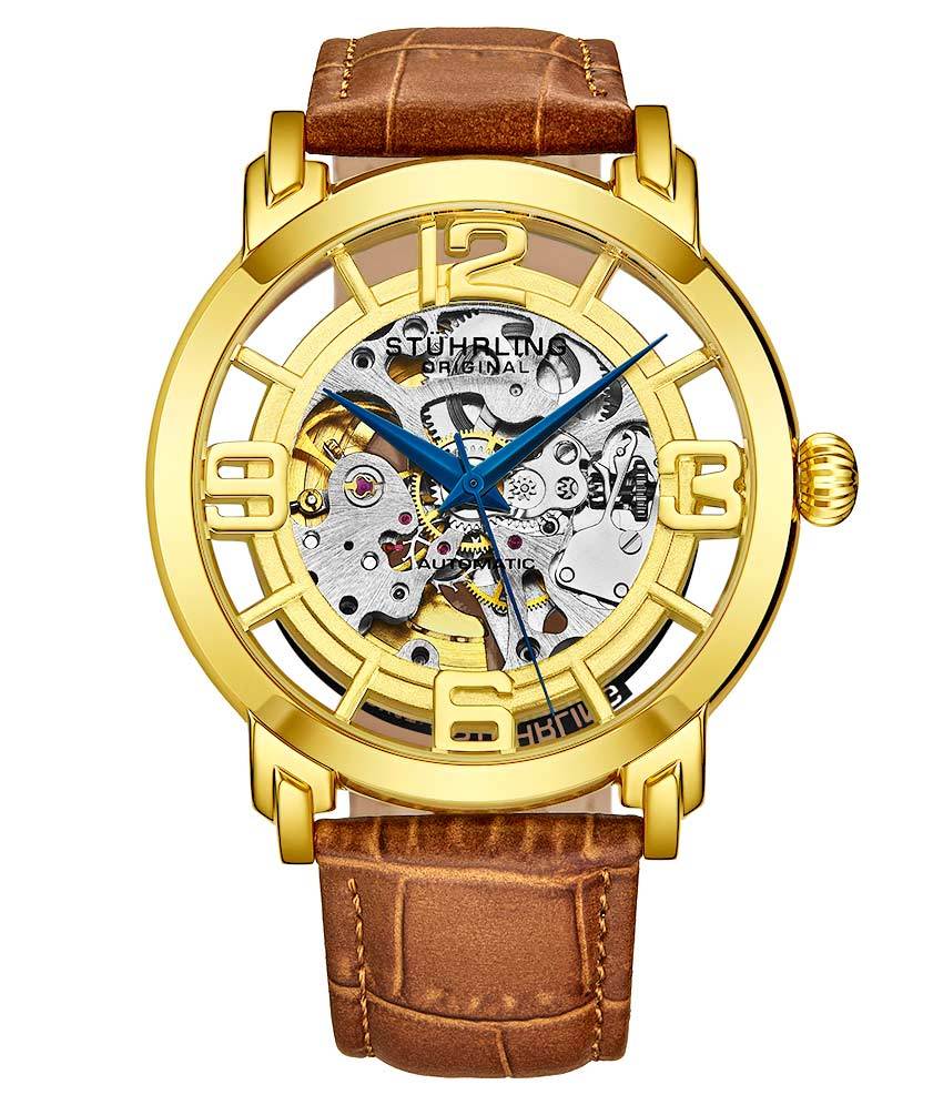 Gold Dial / Gold Case / Light Brown Leather Strap Gold Layered Tang Buckle