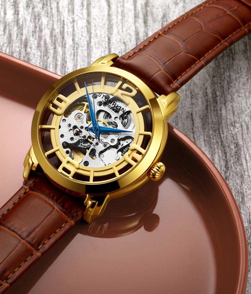 Gold Dial / Gold Case / Light Brown Leather Strap Gold Layered Tang Buckle